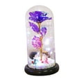 thumbnail image 2 of Flor de lujo con cúpula, decoración de flores inmortales, luces eternas, regalos hechos a mano. Violeta, 2 of 9