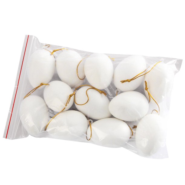 Huevo de Pascua, 12 Uds., juego de huevos de plástico de simulación de colores blancos, suministros hechos a mano para niños, guardería, manualidades pintadas para decoración del h