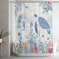 thumbnail image 5 of Sea Turtle Coastal Shower Curtain Set, Waterproof Shower Curtains for Bathroom, Beach Nautical Ocean Coral Seahorse Washable Fabric Cloth Bath Curtain for Bathtub Decoration with Hooks 48x72 Inches, 5 of 9