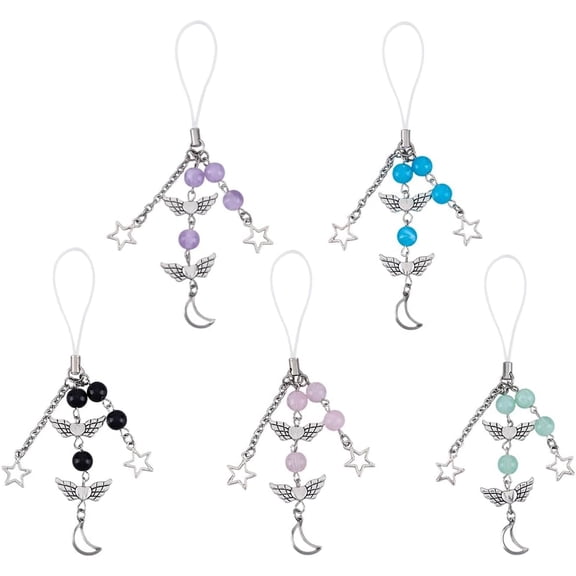 5 Pcs Phone Charms Phone Lanyard String Aesthetic Mobile Straps Pendant Accessories for Telephone Bag Keychain Airpods Camera Decor diy