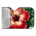 thumbnail image 4 of Awypu Hibiscus Flower Hawaiian Tropical Funny Windshield Sun Shade Car Sun Shade Windshield for Vehicle SUV Truck Protector 51.18*27.59 in, 4 of 7