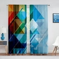 thumbnail image 5 of Colorful Gradient Sheer Voile Curtain Triangle Geometric Window Tulle Curtains for Living Room Bedroom Kitchen Drapes, 5 of 7