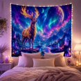 thumbnail image 2 of Stag in Cosmic Landscape, Mystical Ethereal Fantasy, for Space Lovers, Celestial Home Decor, Housewarming Gift, Tapestry Wall Hanging for Bedroom, Living Room and Dorm, 2 of 7