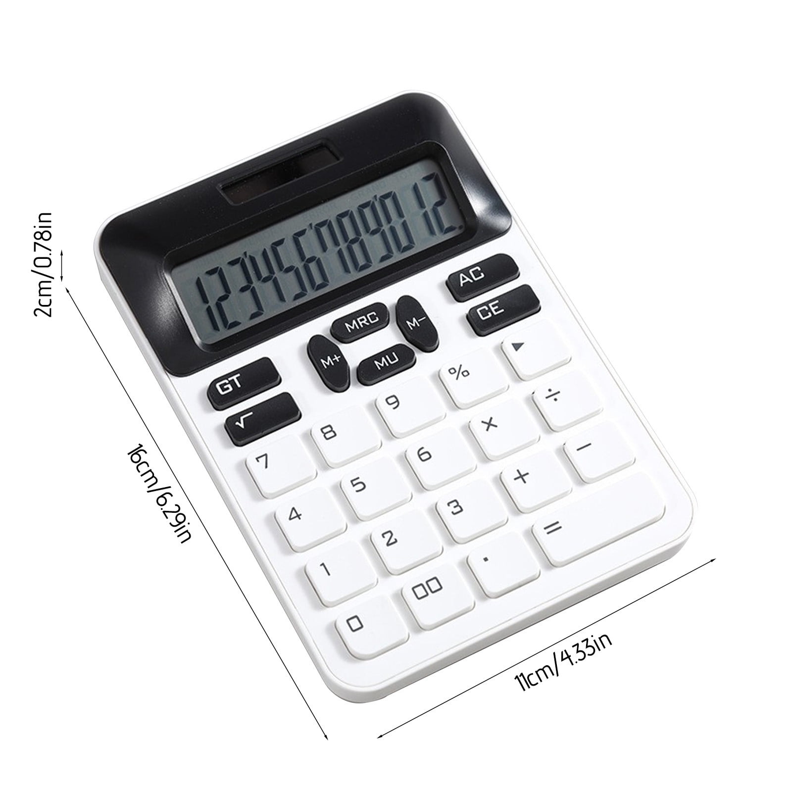 Yannianjz 4Pcs Solar Powered 12 Digit Calculator, Dual Power Battery Backup, Large Button Portable Calculator for Study, Business, Office Use