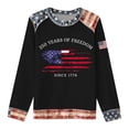 thumbnail image 4 of XIAOCHA Women's US Flag Print Sweatshirt Long Sleeve Crew Neck Pullover Top Soft Patriotic Casual Sweatshirts, 4 of 4