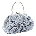 thumbnail image 2 of SPRING PARK Women Fashion Rose Flower Pattern Faux Silk Handbag Bridal Clutch Bag For wedding Women, 2 of 6