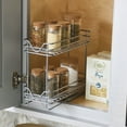 thumbnail image 5 of Household Essentials Glidez Powder-Coated Steel Pull-Out/Slide-Out Storage Organizer with Plastic Liners for Spice Rack Use - 2 -Tier Design - Fits Standard Size Cabinet or Shelf, Brushed Silver, 5 of 9