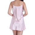 thumbnail image 3 of BadPiggies Womens Satin Silk Nightdress V Neck Adjustable Spaghetti Shoulder Straps Lingerie Babydoll Sleepwear (S, Pink), 3 of 5