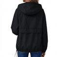 thumbnail image 5 of Lightweight Rain Jacket for Women Solid Hooded Waterproof Windbreaker Jacket Packable Outdoor Hiking Full Zip Casual Outerwear with Adjustable Hem, 5 of 8