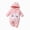 A11-Pink, variant on Newborn Baby Bodysuit for 6-9 Months Baby Cute Cartoon Printed Hooded Jumpsuit Cozy and Warm Long Sleeved Bodysuit Pink