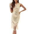 thumbnail image 2 of Edvintorg Sequin Dress Elegant Women's Summer Round Neck Sleeveless Sequin Ball Tassel Dress Party Banquet Dance Dress Mini Dress, 2 of 6