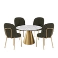 thumbnail image 6 of Boyel Living 5 Piece Modern Round Marble Countertop Dining Table Set (1 Table+4 Chairs)，Black, 6 of 6