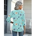 thumbnail image 4 of Zeagoo Shirts for Women 3/4 Sleeve Floral Blouses 2025 Fashion Summer Clothes Business Work Dress Shirts, 4 of 6