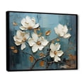 thumbnail image 2 of Designart "Spring Beauty White and Blue Flower Elegance II" Floral Framed Wall Art - Traditional White Flowers Living Room Framed Canvas Art, 2 of 6