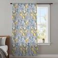 thumbnail image 4 of Lemon Tree Birds Sheer Curtains 72 Inches Long, Green Botanical Blue Floral Light Filering Curtains, Breathable Simi Curtain Privacy Drapes for Living Room Bedroom Lightweight Window Treatment, 4 of 9