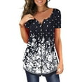 thumbnail image 1 of Uhndy Womens Summer Short Sleeve Blouse Shirt Tops Casual Loose Plain Plus Size Tunic-LQ, 1 of 1