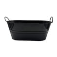 thumbnail image 3 of simhoa Galvanized Oval Beverage Tub with Carry Handles Storage Container Ice Bucket Black, 3 of 8