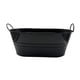 thumbnail image 3 of Cubo de hielo para almacenamiento en interiores y exteriores, recipiente ovalado galvanizado para bebidas. Negro, 3 of 9