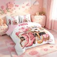 thumbnail image 2 of meiyoeat Fashion Cowgirl Hat 7-Piece Twin Bedding,Western Print Bedding Comforter Set,Pink Reversible, 2 of 7