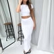 thumbnail image 4 of Women's Summer 2 Piece Outfits Crop Tank Top and Split Midi Bodycon Skirt Suitable for Spring Summer, 4 of 5