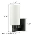 thumbnail image 7 of Moose Modern 2-Light Black Dimmable LED Wall Sconces with Frosted Glass Shades, Set of 2, 7 of 7