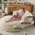 thumbnail image 2 of Wiilayok Oversized Accent Chair,55" W Faux Fur Armchair Comfy Reading Chair with Ottoman for Living Room, Bedroom,Beige, 2 of 9