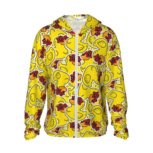 Balery Duck with Star Sunglasses Sudadera ligera de manga larga con capucha y protección solar UPF 50+ para hombre y mujer, ideal para pesca y running-Small