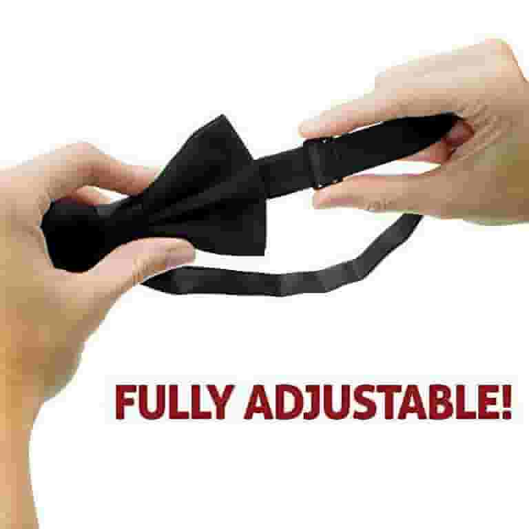 Brybelly Formal Black Casino & Poker Dealer Pre-tied Adjustable Bow Tie