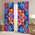 thumbnail image 2 of Manfei Retro Boho Flower Curtains Pack of 2 (42x84 Each),bohemian Exotic Style Curtains Blackout,Orange Pink Blue Bedroom Curtains For Men Women,Luxury Bedroom Decor, 2 of 6