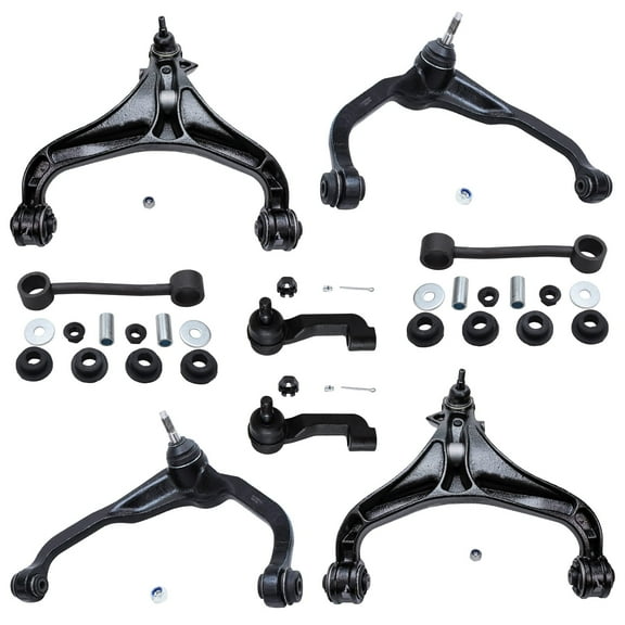 Detroit Axle - Front 8pc Control Arms Kit for 07-11 Dodge Nitro, 08-12 Jeep Liberty, Upper Lower Control Arms Outer Tie Rod Ends Sway Bars 2007 2008 2009 2010 2011 2012 Replacement
