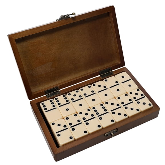 WE Games Double 6 Dominoes Ivory Color in Small Wooden Box