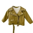 thumbnail image 1 of Veste en Cuir à Fermeture Éclair avec Col à Revers Style Cool pour Fille, Automne Hiver, 1 of 7