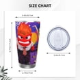 thumbnail image 4 of Lsque inside out 2 Pattern 20oz Car Cup with Lid and Straw, Insulated Coffee Cup with Straw Topper, Spill Proof Travel Coffee Mug, Stainless Steel Tumble, 4 of 8