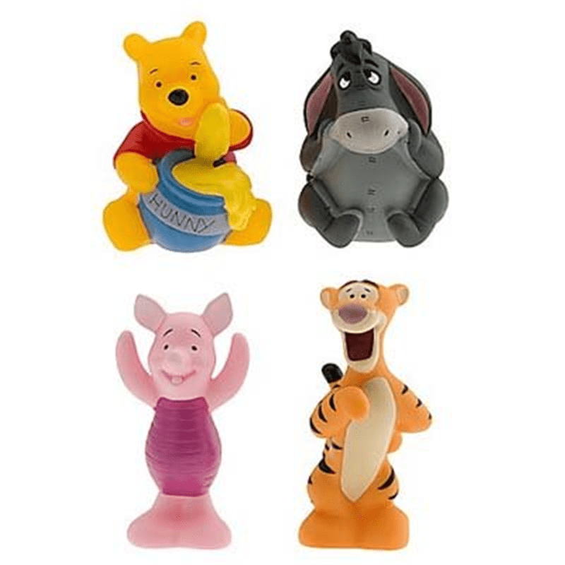 Disney Set of 4 Winnie the Pooh Character Pool Bath Toys Including Tigger Eeyore Piglet and Pooh