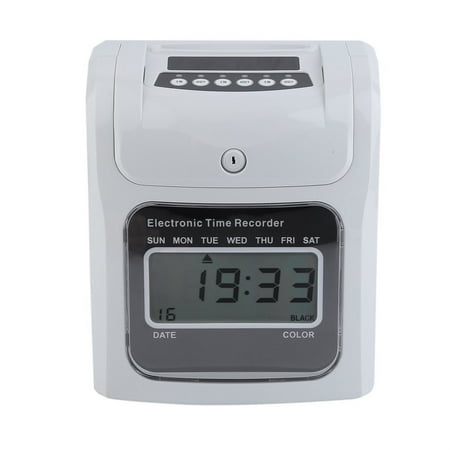 Great Value Hot Sale 960SP Practical LCD Display LCD Automatic Paper Card Employee Attendance time punch clock Payroll Recorder;Time Clock Bundle with 50-Cards(White)