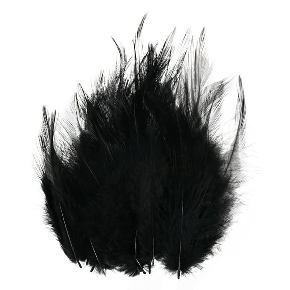 Uxcell 300-Pack Feathers for Crafting, Black 3.15-5.90 Inch Natural Fluffy Feathers Plume for Wedding Decorations Feathers