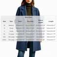 thumbnail image 3 of Afelkas Women's Oversized Wool Blend Peacoat Double Breasted Notch Lapel Mid Length Warm Winter Coat with Pockets, 3 of 6