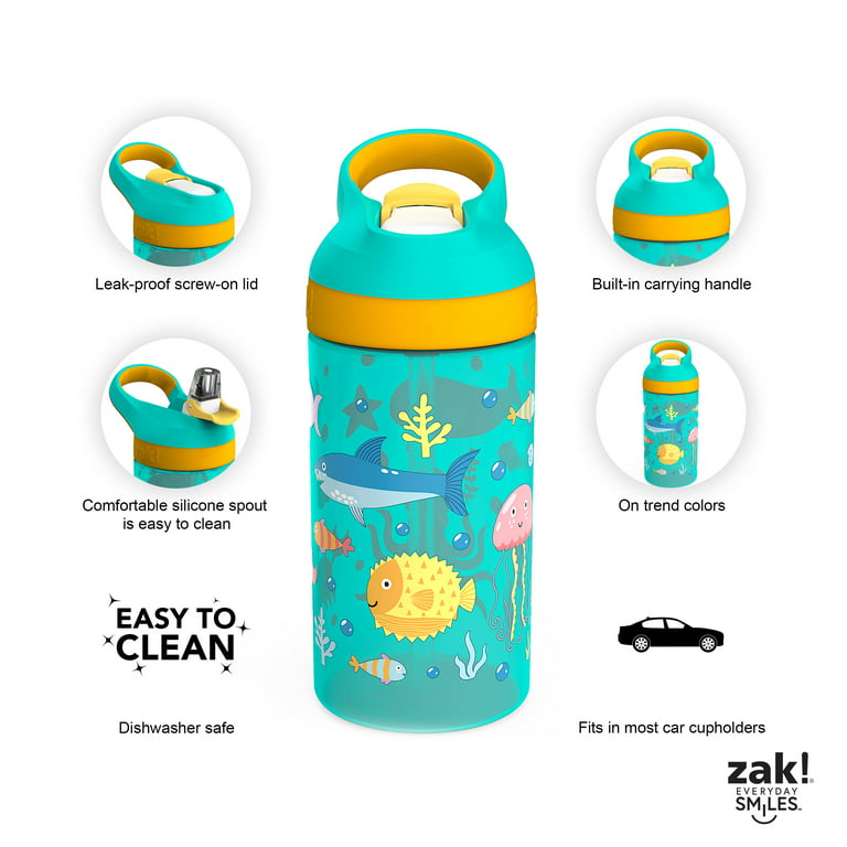 Zak Designs Baby Shark 16 Ounce Water Bottle, Underwater Friends