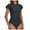 Black, variant on TTUHYWXI One Piece Swimsuits for Women Zip Front Rash Guard Short Sleeve Tummy Control Surfing Sport Bathing Suits (Red, XXL)