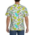 thumbnail image 3 of Bixox Men's Funny Dinosaurs on Stripes Printed Short Sleeve Skinny Athletic T-Shirt, 3 of 6