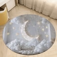 thumbnail image 6 of Moon Clouds Round Carpet Circle Rug Outdoor Patio Area Rug Washable Large Area Rugs Hallway Room Decor Fitness Mats, 6 of 8