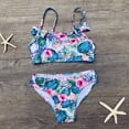 thumbnail image 2 of Huachaog Girls Swimsuits 2 Piece Floral Print Toddler Strap Kids Bikini Beachwear Swimming Set,7-8 Y, 2 of 5
