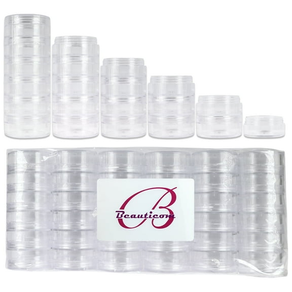 5G/5ML Plastic Transparent Stacklable Cosmetic/Art/Food Sample Jars