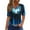 Blue 01, variant on Women's T-Shirts Plus Size V-Neck Button Printed Short Sleeve Dressy Tunic Tops Summer Casual Tee T-Shirts Khaki 3XL