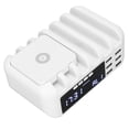thumbnail image 4 of Cargador multifuncional de 5 puertos USB inalámbrico carga rápida reloj Digital de escritorio cargador de teléfono móvil 110-240V enchufe UK, 4 of 5