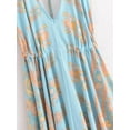 thumbnail image 5 of Women Wild Floral Print Backless Sexy Beach Bohemian Maxi Dress Lady High-Low Tassel Strapless Vacation Boho Dress, 5 of 6