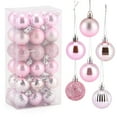 thumbnail image 2 of Gustave 36Pcs Christmas Balls Ornaments Set 1.6" Shatterproof Hanging Ball Xmas Tree Plastic Baubles for Holiday Wedding Party Decorations "Pink", 2 of 8