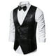 thumbnail image 4 of Chaleco de traje slim fit para hombre: mezcla de algodón y poliéster, color liso, sin mangas, formal/casual para bodas/fiestas, 4 of 5