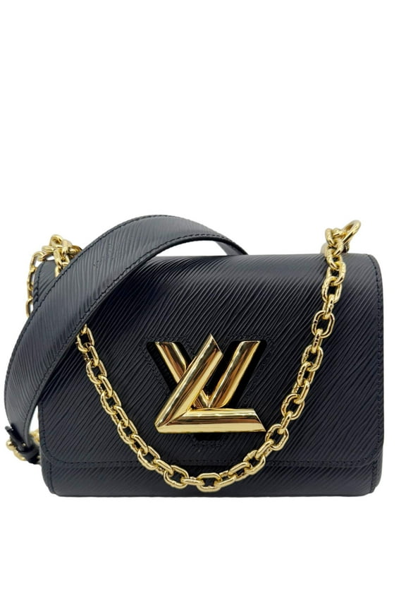 Pre-Owned Louis Vuitton LV Twist MM Epi Leather Chain Shoulder Bag Black