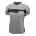 thumbnail image 4 of GuangCheng Mens Short Sleeve T-Shirts,Colorblock,Striped Tops with Chest Pocket,Regular Fit,Soft,Breathable,Comfortable,Casual Wear Shirts,Gray,Size 3XL, 4 of 7